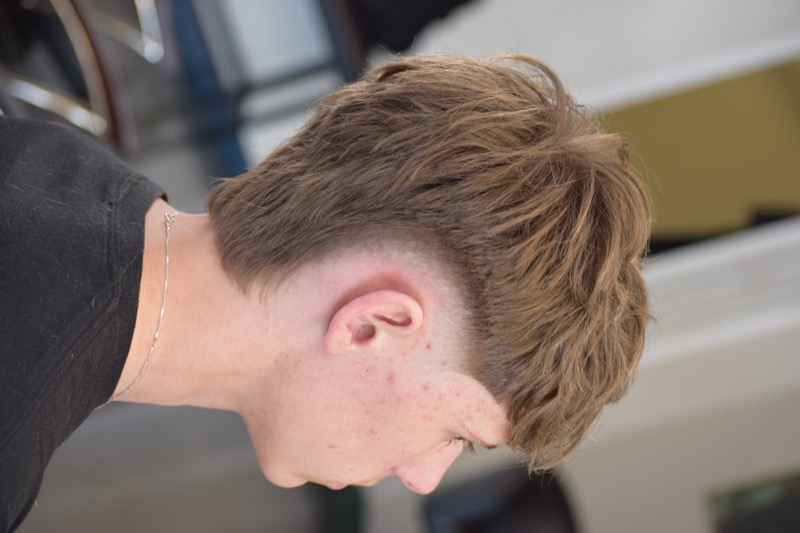 Textured top with a tapered fade
